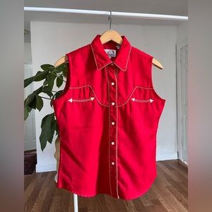 Panhandle Western Wear  Embroidered Blouse Red Medium Women’s